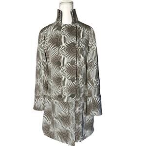 Sao Paulo GrayTan Size 10 Abstract Artistic Hipster Peacoat Duster Jacket